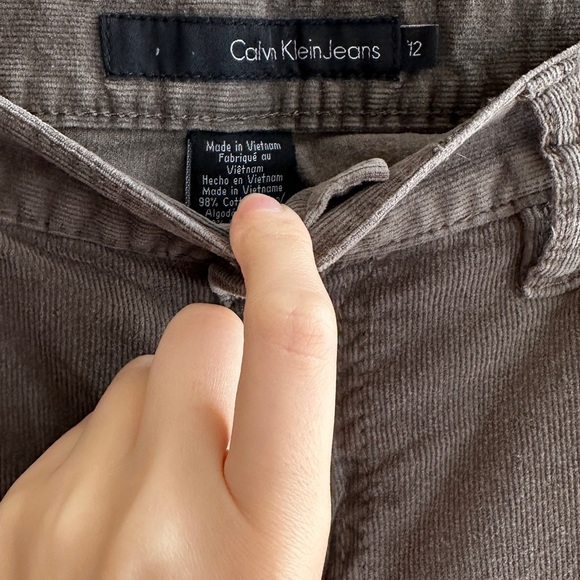 Calvin Klein Jeans Gray Corduroy Straight Leg Pants, Size 12 - Picture 8 of 15